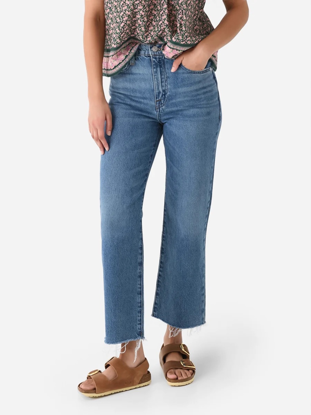 FRAME Le Jane Crop Raw Fray Jean Size 25 - Picture 1 of 16